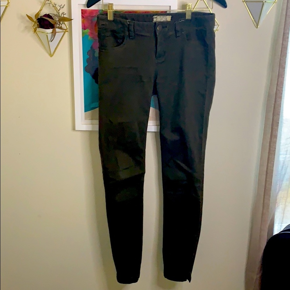 Free people army green skinny jeans